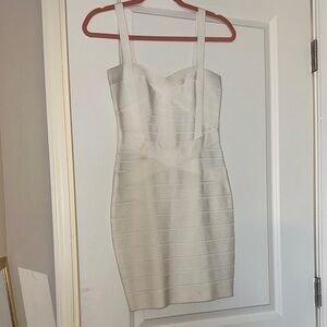 Elegant White Bandage Dress